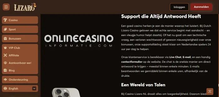 Explore lizaro casino app